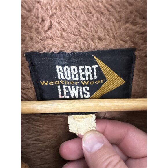 Robert Lewis 70s Shearling Suede Coat Men’s Large 44 Hippie Boho Western Jacket - Picture 10 of 13